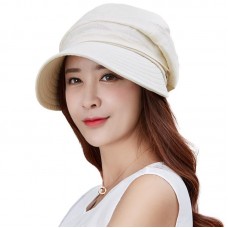 Mujer Summer Sun Hat Visor Linen Bucket Packable Wide Brim Uv Cap Chin Strap   eb-85573938